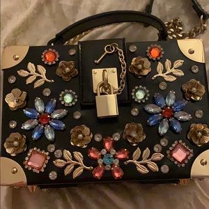 Bejeweled Box Purse Purse with detachable strap